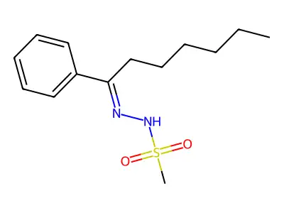 N'-(1-phenylheptylidene)methanesulfonohydrazide structure