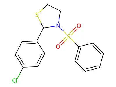 3-(Benzenesulfonyl)-2-(4-chlorophenyl)-1,3-thiazolidine structure