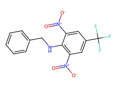 N-benzyl-2,6-dinitro-4-(trifluoromethyl)aniline structure