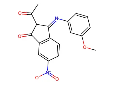 (3Z)-2-Acetyl-3-[(3-methoxyphenyl)imino]-6-nitro-2,3-dihydro-1H-inden-1-one structure