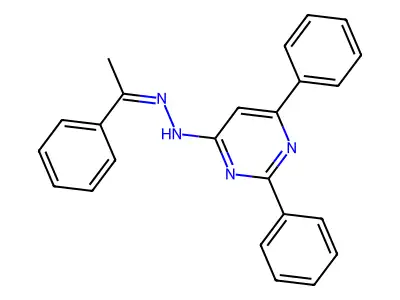 2,6-diphenyl-N-[(Z)-1-phenylethylideneamino]pyrimidin-4-amine structure