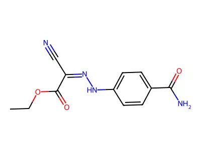 ethyl (2Z)-[2-(4-carbamoylphenyl)hydrazinylidene](cyano)ethanoate structure