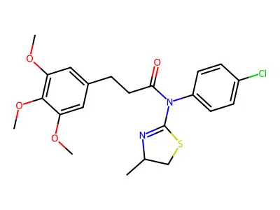 N-(4-chlorophenyl)-N-(4-methyl-4,5-dihydro-1,3-thiazol-2-yl)-3-(3,4,5-trimethoxyphenyl)propanamide structure