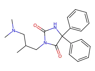 2,4-Imidazolidinedione, 3-(3-(dimethylamino)-2-methylpropyl)-5,5-diphenyl- structure