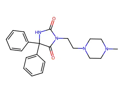 2,4-Imidazolidinedione, 5,5-diphenyl-3-(2-(4-methyl-1-piperazinyl)ethyl)- structure