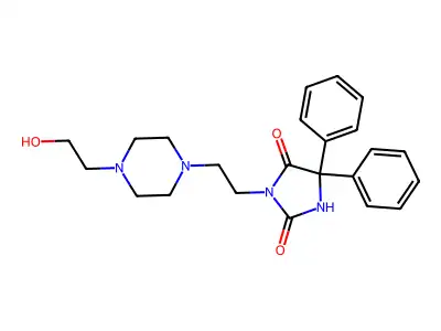 Hydantoin, 5,5-diphenyl-3-(2-(4-(2-hydroxyethyl)-1-piperazinyl)ethyl)- structure