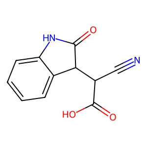 alpha-Cyano-2,3-dihydro-2-oxo-1H-indole-3-acetic acid structure