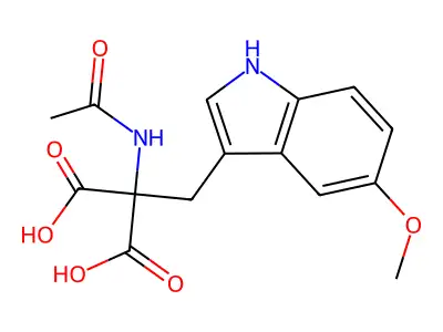 2-(Acetylamino)-2-((5-methoxy-1H-indol-3-yl)methyl)propanedioic acid structure