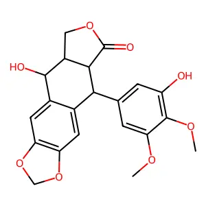 Podophyllotoxin, 3'-demethyl structure