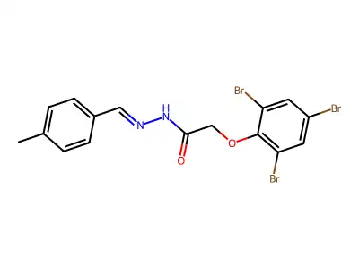 N-[(E)-(4-methylphenyl)methylideneamino]-2-(2,4,6-tribromophenoxy)acetamide structure