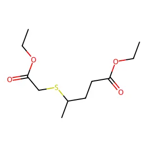 Pentanoic acid, 4-[(2-ethoxy-2-oxoethyl)thio]-, ethyl ester structure