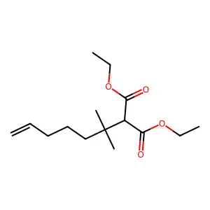 Propanedioic acid, (1,1-dimethyl-5-hexenyl)-, diethyl ester structure