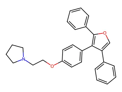 Pyrrolidine, 1-(2-(p-(2,4-diphenyl-3-furyl)phenoxy)ethyl)- structure