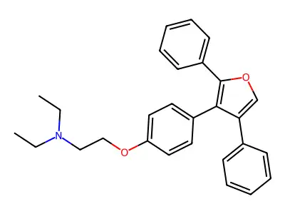 Ethanamine, 2-(4-(2,4-diphenyl-3-furanyl)phenoxy)-N,N-diethyl- structure