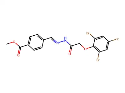 methyl 4-[(E)-{2-[(2,4,6-tribromophenoxy)acetyl]hydrazinylidene}methyl]benzoate structure