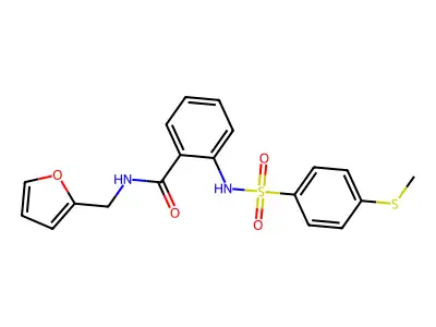 N-(furan-2-ylmethyl)-2-[(4-methylsulfanylphenyl)sulfonylamino]benzamide structure