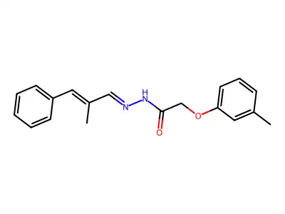 2-(3-methylphenoxy)-N'-(2-methyl-3-phenyl-2-propenylidene)acetohydrazide structure
