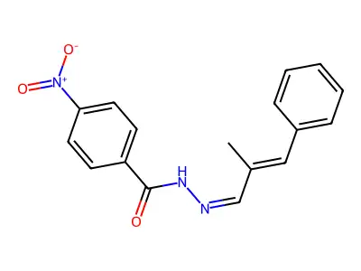 N-[(Z)-[(E)-2-methyl-3-phenylprop-2-enylidene]amino]-4-nitrobenzamide structure