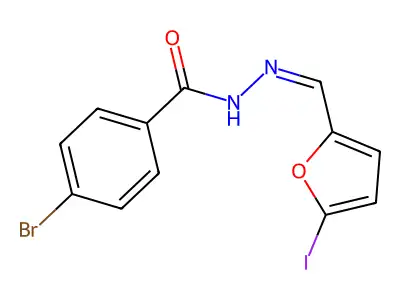 4-bromo-N-[(Z)-(5-iodofuran-2-yl)methylideneamino]benzamide structure