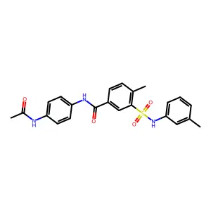 N-(4-acetamidophenyl)-4-methyl-3-[(3-methylphenyl)sulfamoyl]benzamide structure