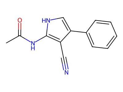 N-(3-cyano-4-phenyl-1H-pyrrol-2-yl)acetamide structure