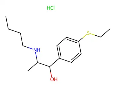 Benzenemethanol, alpha-(1-(butylamino)ethyl)-4-(ethylthio)-, hydrochloride structure