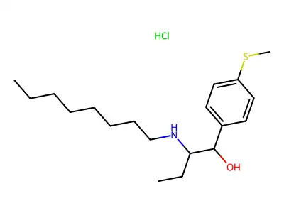 Benzenemethanol, 4-(methylthio)-alpha-(1-(octylamino)propyl)-, hydrochloride structure