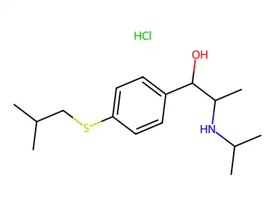 Benzyl alcohol, 4-isobutylthio-alpha-(1-(isopropylamino)ethyl)-, hydrochloride structure
