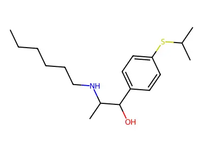 Benzenemethanol, alpha-(1-(hexylamino)ethyl)-4-((1-methylethyl)thio)- structure
