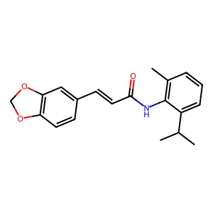 (E)-3-(1,3-benzodioxol-5-yl)-N-(2-methyl-6-propan-2-ylphenyl)prop-2-enamide structure