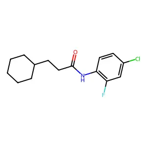 N-(4-chloro-2-fluorophenyl)-3-cyclohexylpropanamide structure