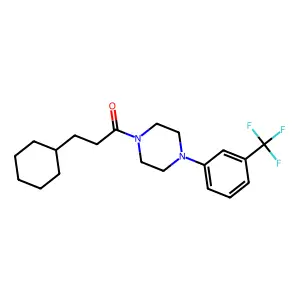 3-Cyclohexyl-1-[4-[3-(trifluoromethyl)phenyl]piperazin-1-yl]propan-1-one structure
