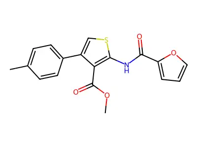 Methyl 2-(2-furoylamino)-4-(4-methylphenyl)-3-thiophenecarboxylate structure