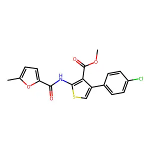 Methyl 4-(4-chlorophenyl)-2-[(5-methyl-2-furoyl)amino]-3-thiophenecarboxylate structure