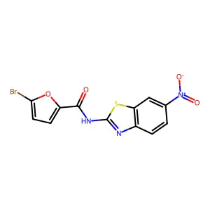 5-bromo-N-(6-nitro-1,3-benzothiazol-2-yl)furan-2-carboxamide structure