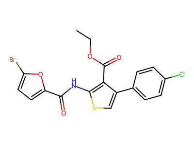Ethyl 2-[(5-bromo-2-furoyl)amino]-4-(4-chlorophenyl)-3-thiophenecarboxylate structure
