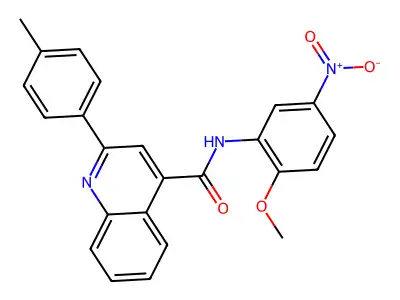 N-(2-methoxy-5-nitrophenyl)-2-(4-methylphenyl)quinoline-4-carboxamide structure