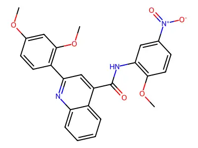 2-(2,4-dimethoxyphenyl)-N-(2-methoxy-5-nitrophenyl)quinoline-4-carboxamide structure