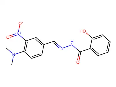 N-[(E)-[4-(dimethylamino)-3-nitrophenyl]methylideneamino]-2-hydroxybenzamide structure