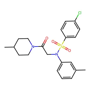 4-chloro-N-(3-methylphenyl)-N-[2-(4-methyl-1-piperidinyl)-2-oxoethyl]benzenesulfonamide structure