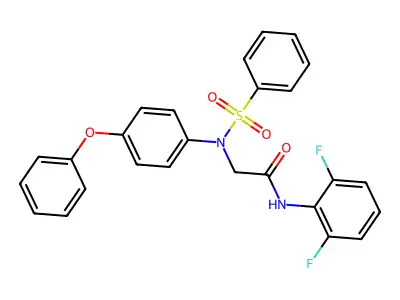 2-[N-(benzenesulfonyl)-4-phenoxyanilino]-N-(2,6-difluorophenyl)acetamide structure