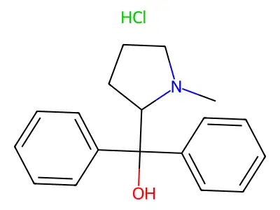 (1-Methylpyrrolidin-2-yl)(diphenyl)methanol--hydrogen chloride (1/1) structure