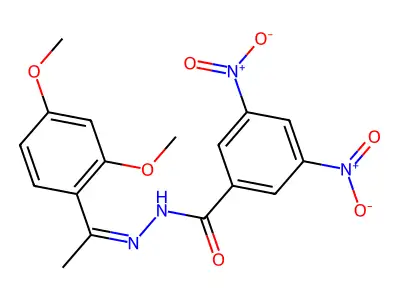 N-[(Z)-1-(2,4-dimethoxyphenyl)ethylideneamino]-3,5-dinitrobenzamide structure