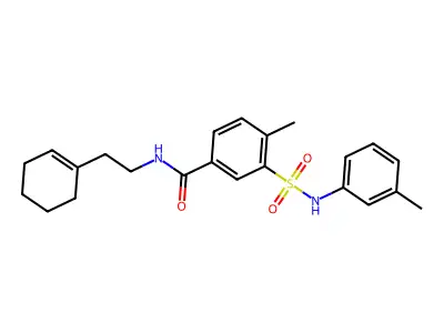 N-[2-(cyclohexen-1-yl)ethyl]-4-methyl-3-[(3-methylphenyl)sulfamoyl]benzamide structure