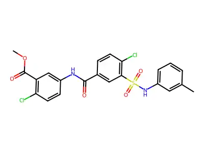 Methyl 2-chloro-5-[[4-chloro-3-[(3-methylphenyl)sulfamoyl]benzoyl]amino]benzoate structure
