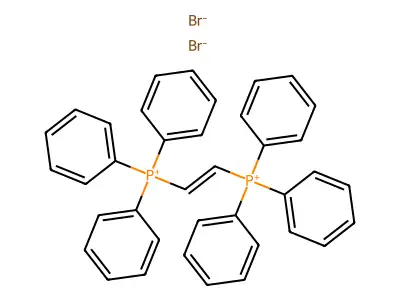 Triphenyl(2-triphenylphosphaniumylethenyl)phosphanium dibromide structure