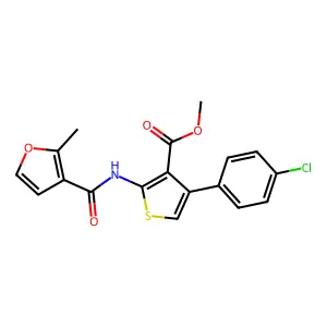 Methyl 4-(4-chlorophenyl)-2-[(2-methyl-3-furoyl)amino]-3-thiophenecarboxylate structure