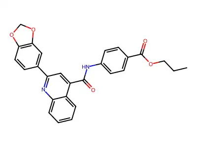 Propyl 4-[[2-(1,3-benzodioxol-5-yl)quinoline-4-carbonyl]amino]benzoate structure
