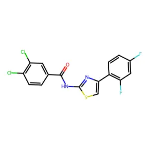 3,4-dichloro-N-[4-(2,4-difluorophenyl)-1,3-thiazol-2-yl]benzamide structure