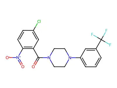 (5-Chloro-2-nitrophenyl)-[4-[3-(trifluoromethyl)phenyl]piperazin-1-yl]methanone structure
